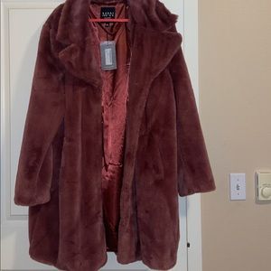 Pink fur coat